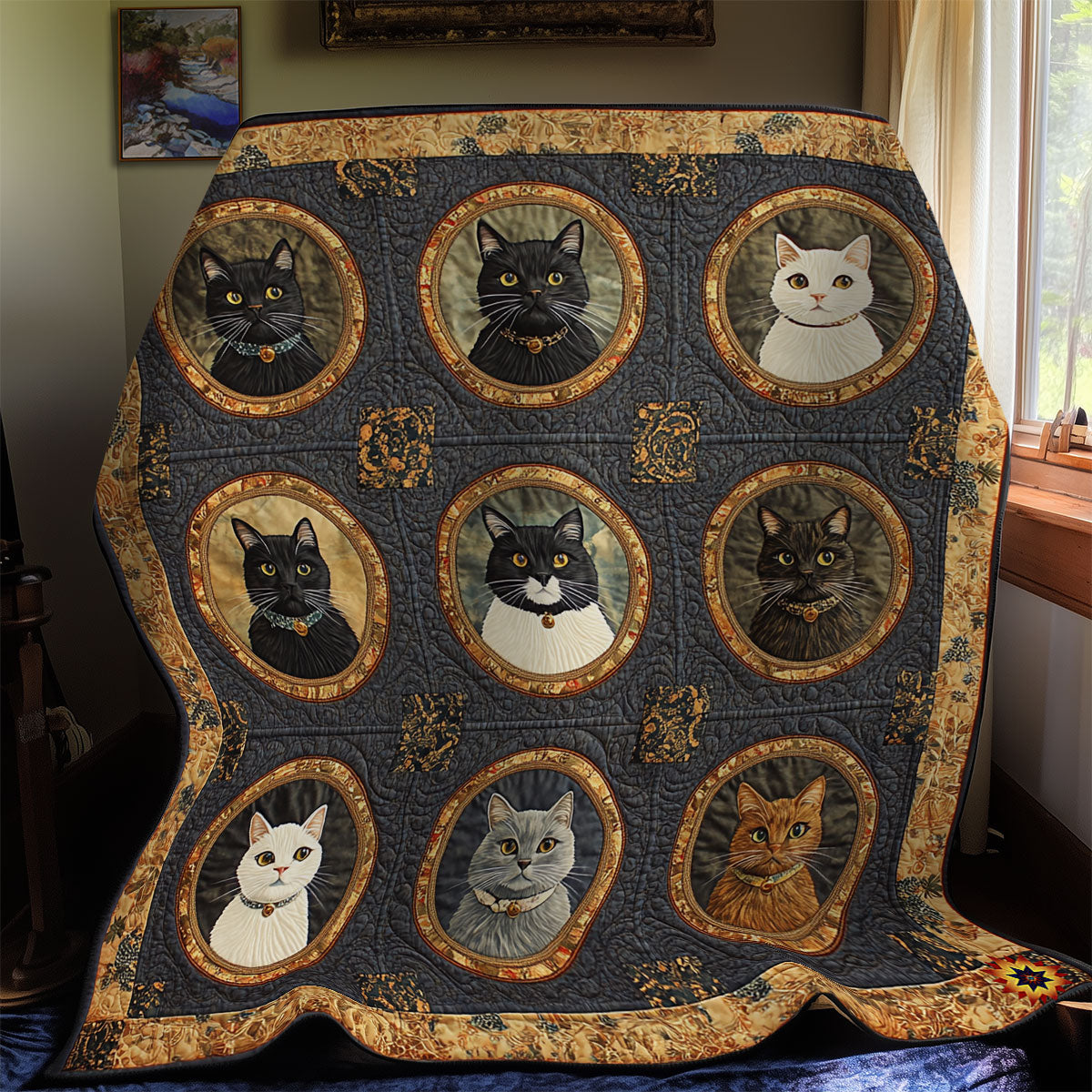 Picture Frame Cat WY0811005CL Quilt