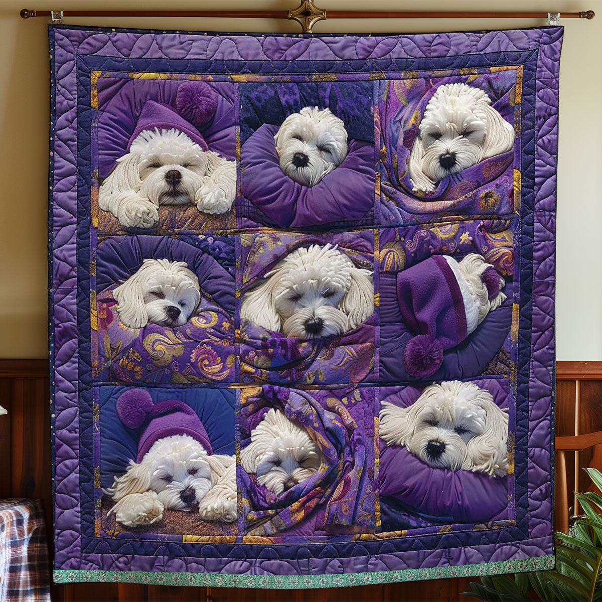 Bichon Frise Lazy WN1209066CL Quilt