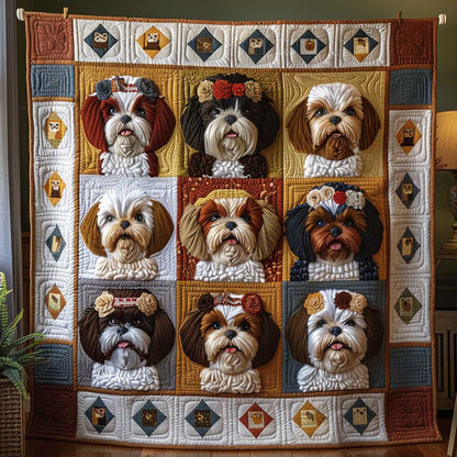 Shih Tzu Floral Lady WP1009049CL Quilt