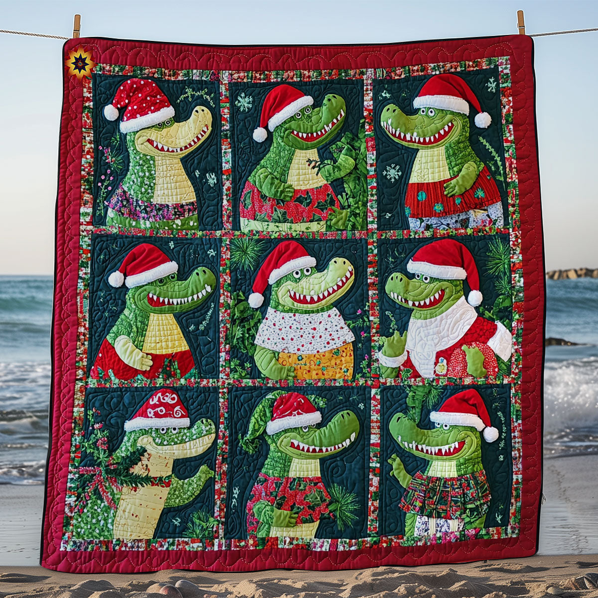 Santa Crocodile WY1411043CL Quilt