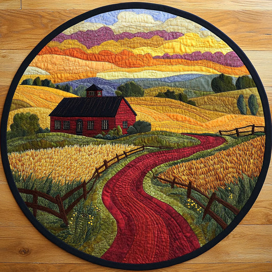 Peace Ful Field CP1704091CL Quilted Round Mat