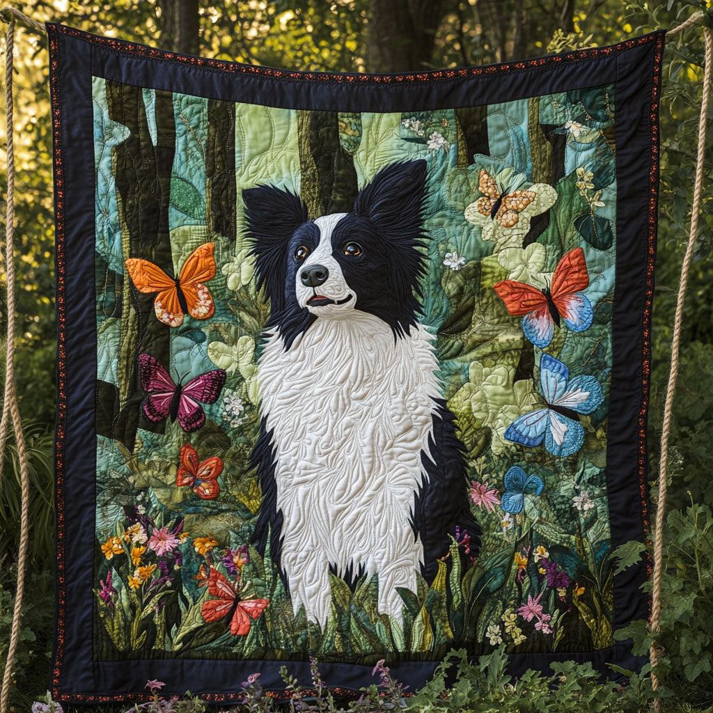 Border Collie Butterfly WT1901031CL Quilt