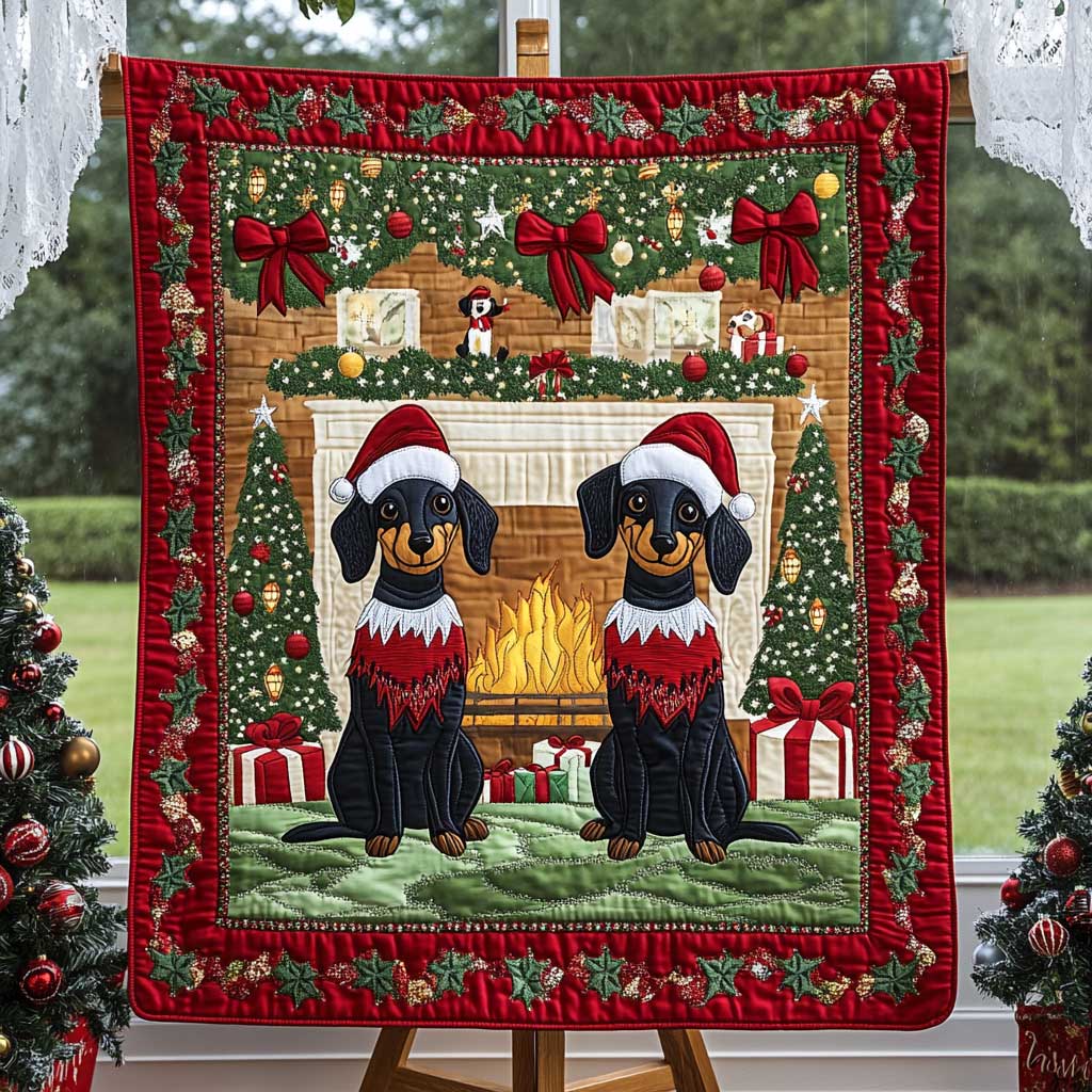 Dachshund Holiday Comfort WN3009055CL Quilt
