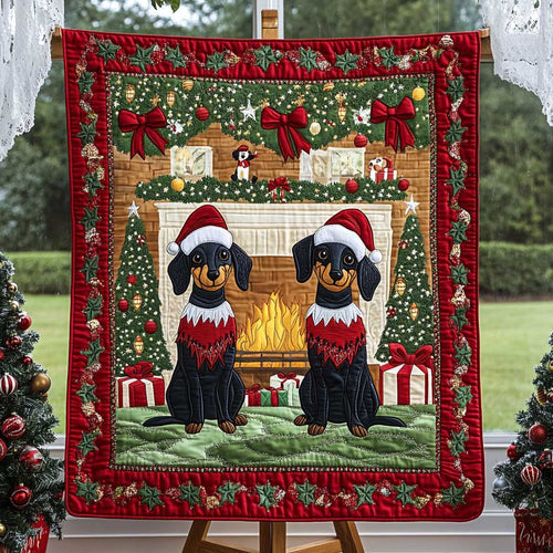Dachshund Holiday Comfort WN3009055CL Quilt