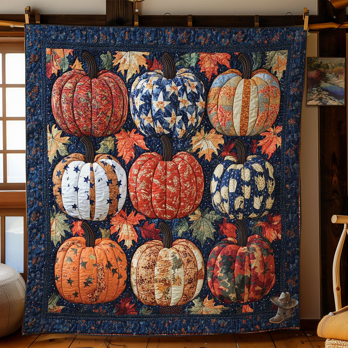 Autumn Pumpkins WN1511071CL Quilt