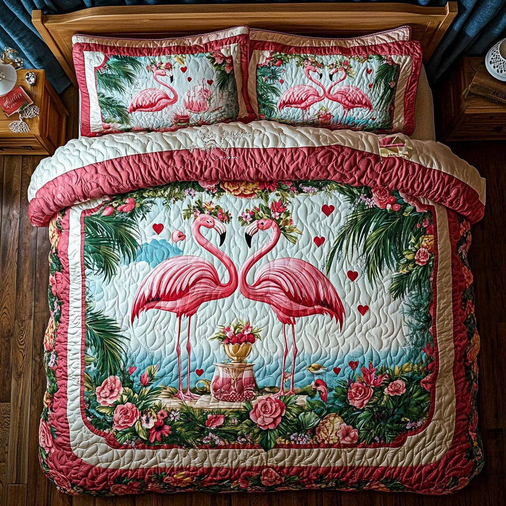 Teabreak Of Couple Flamingo WY1701012CL Duvet Cover Set