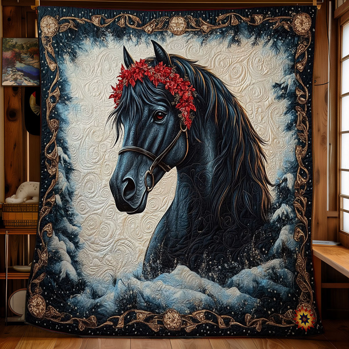 Winter Black Horse WY2311029CL Quilt