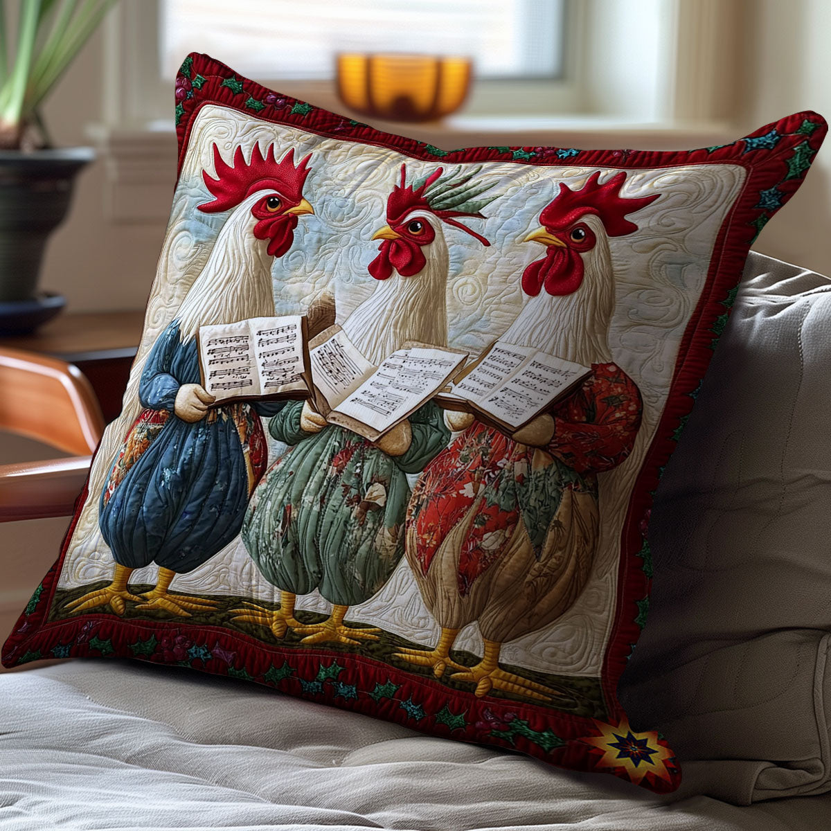 Three Chicken Singing WY1612125CL Quilt Pillow Case
