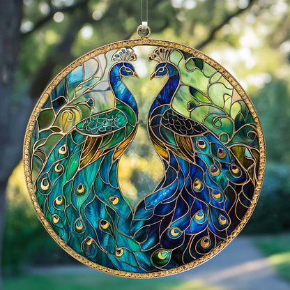 Couple Peacock WY2301085CL Suncatcher