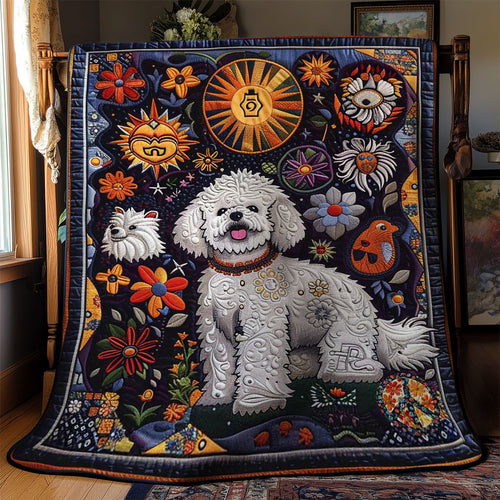 Bichon Frise Flower Sun WN1210008CL Quilt