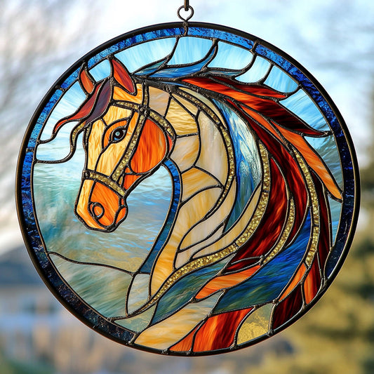 Horse WJ1810039CL Stained Glass Suncatcher