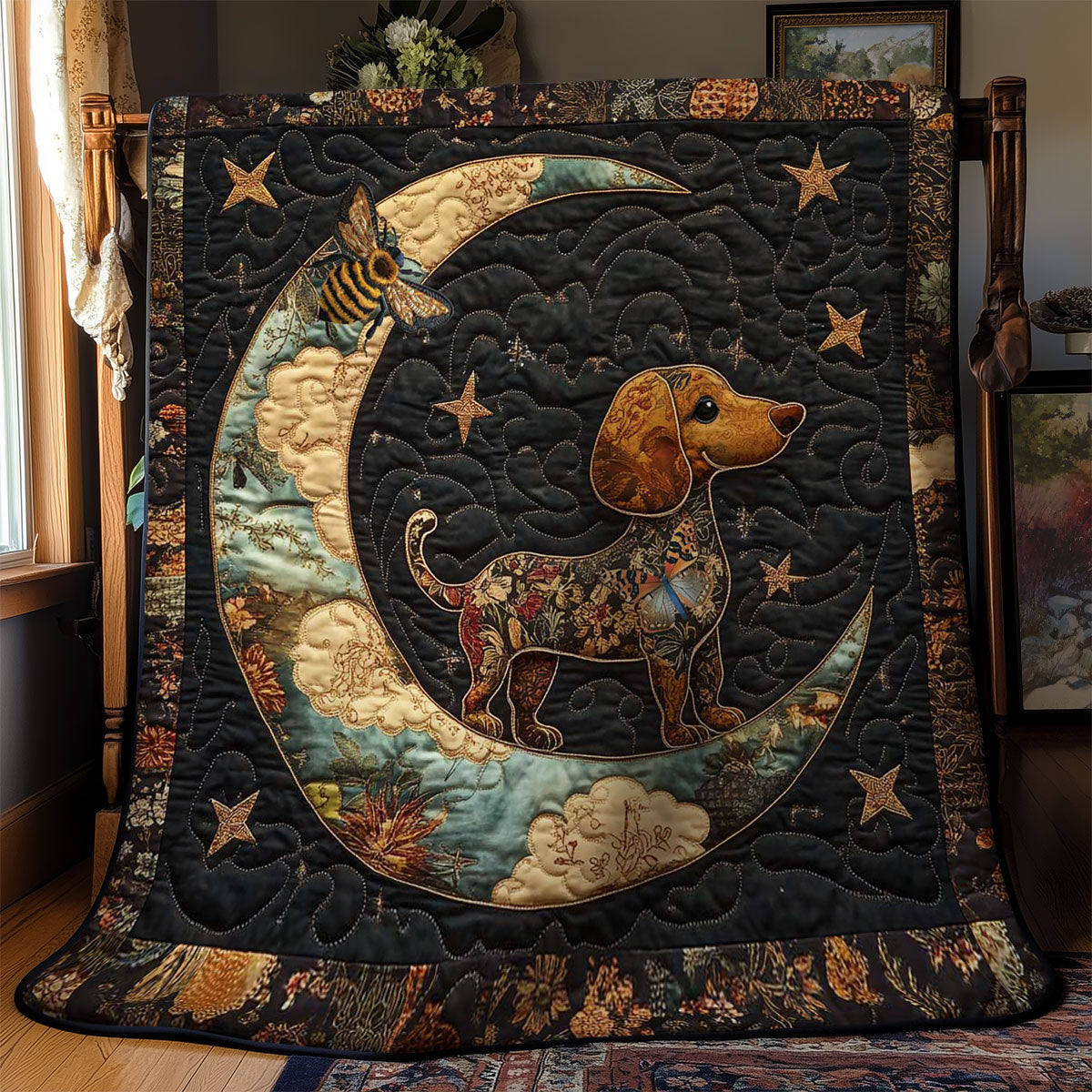Moonlit Dachshund WN2312015CL Quilt