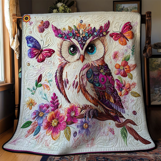Flower Owl WY0912006CL Quilt