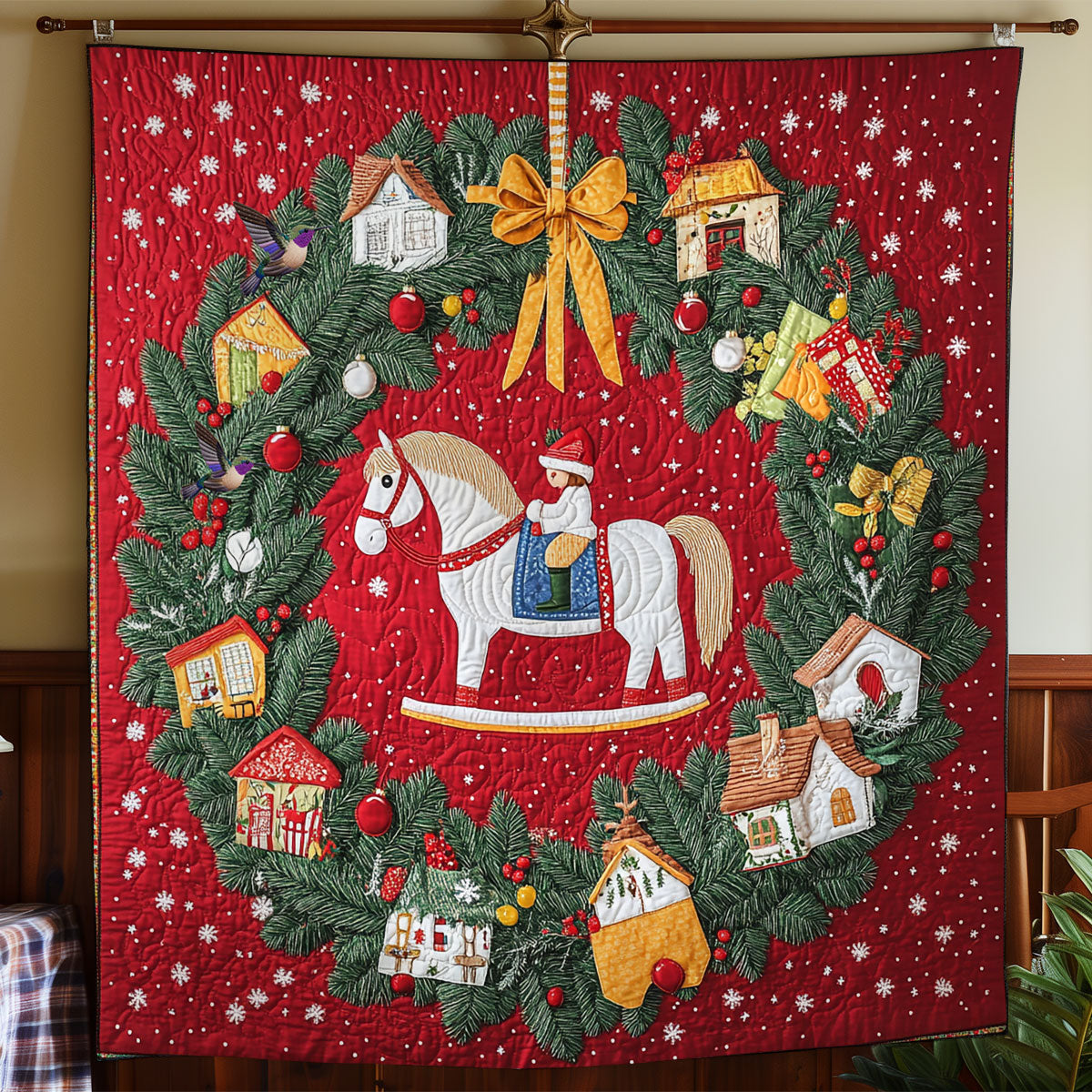 Laurel Wreath Christmas WY0111040CL Quilt