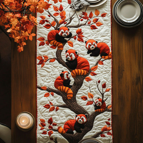 Autumn Red Panda CW2805527CL Quilted Table Runner