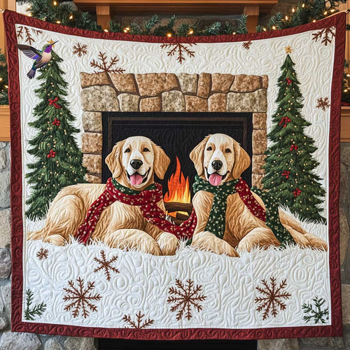 Golden Retriever Holiday Cheer WN0411028CL Quilt