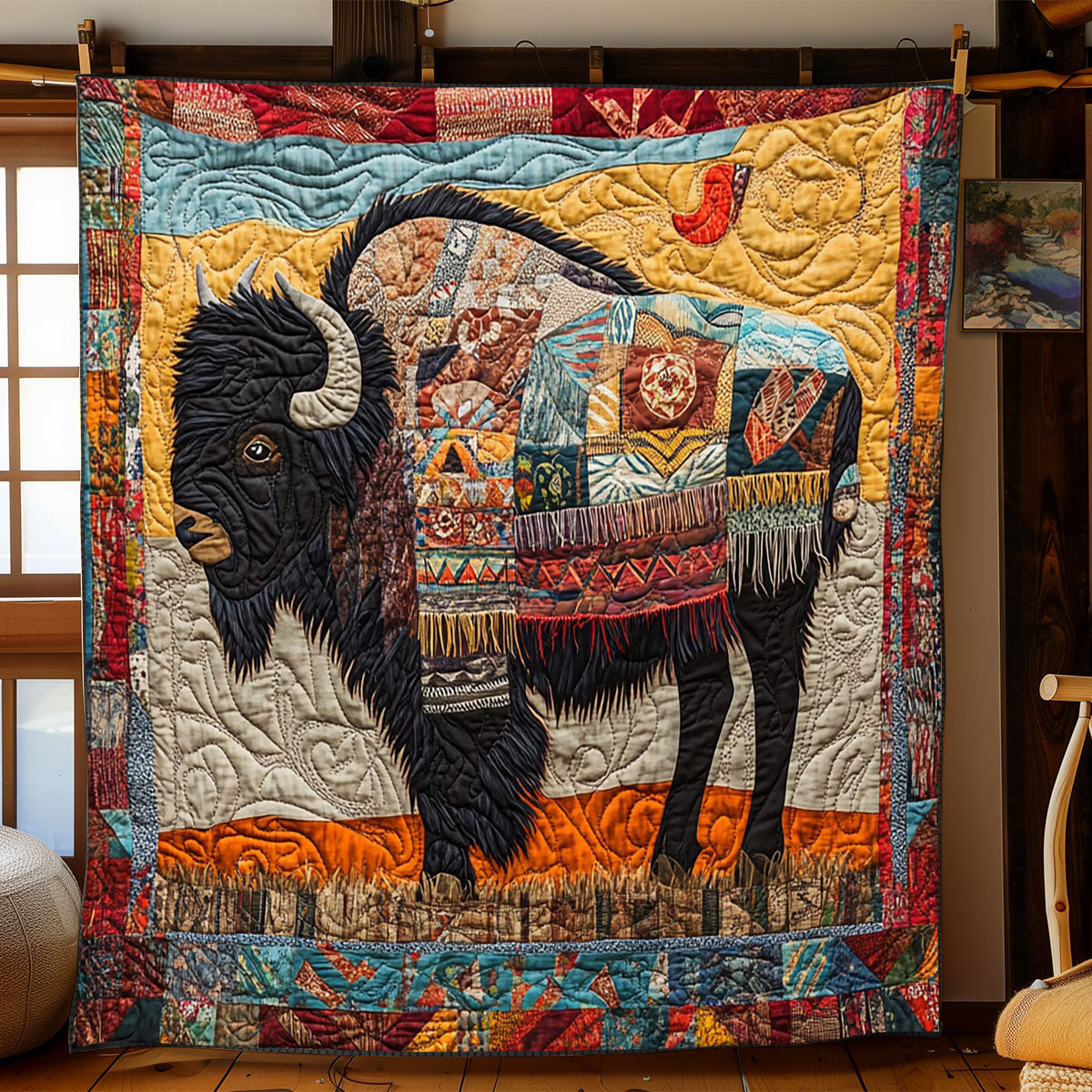 Bison Native American WJ2612001CL Quilt