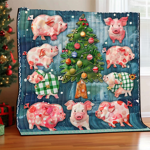 Farm Pig Celebrate Christmas WP2210033CL Quilt