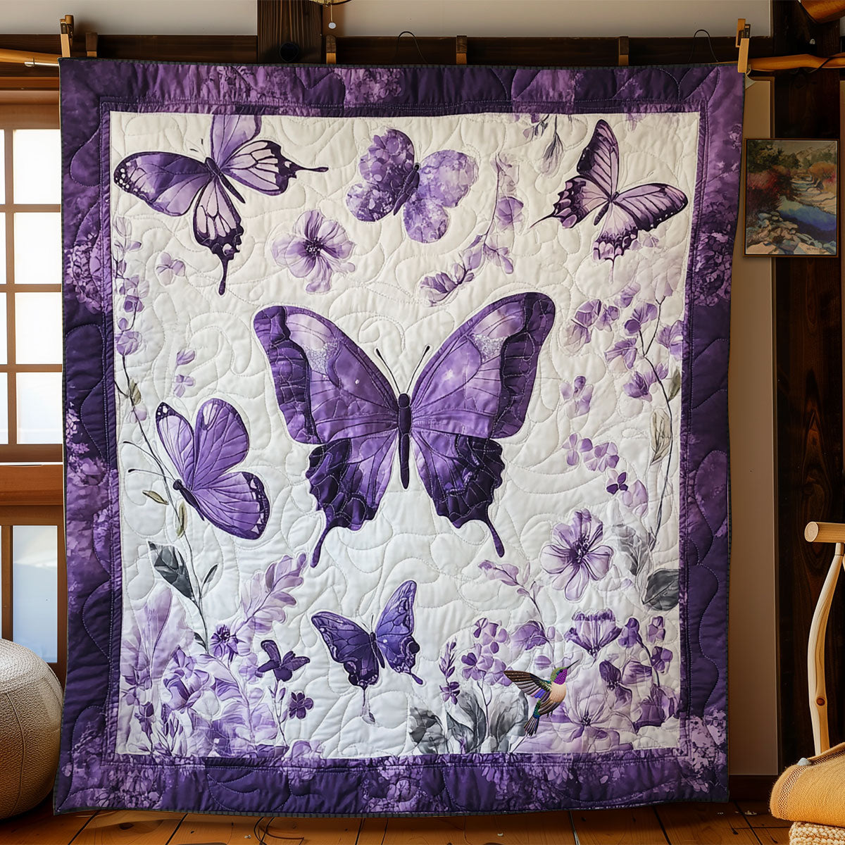 Purple Butterfly WY2011048CL Quilt