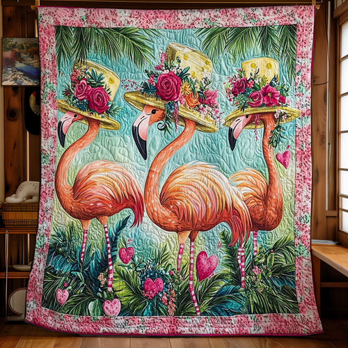 Flamingo And Flower Hat WY1701040CL Quilt