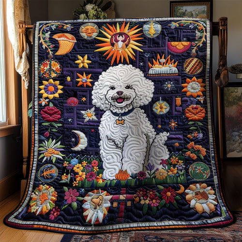 Bichon Frise Flower Star WN1210010CL Quilt