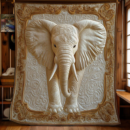 Beautiful White Elephant WY1801050CL Quilt