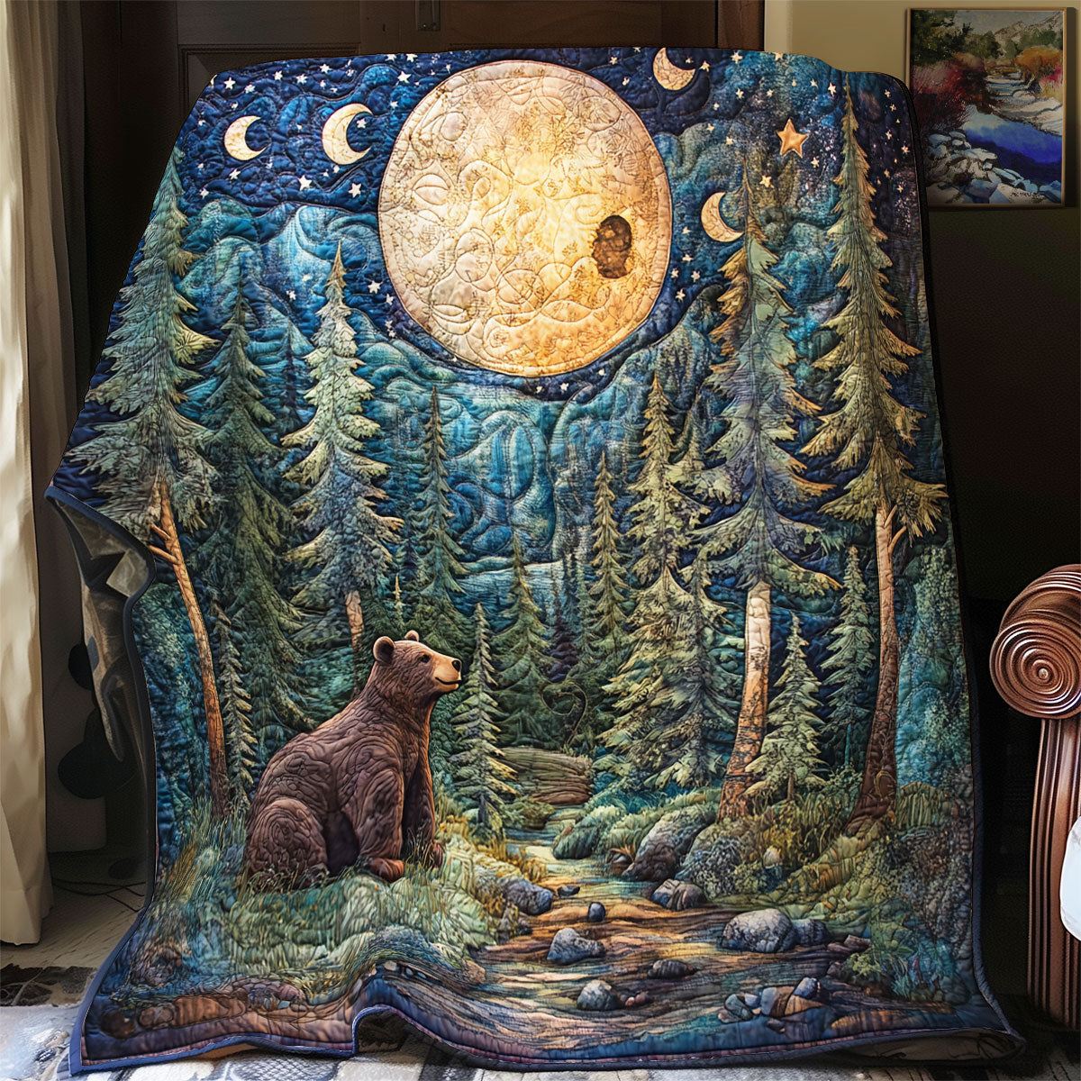 Bear In Forest WX2201001CL Quilt