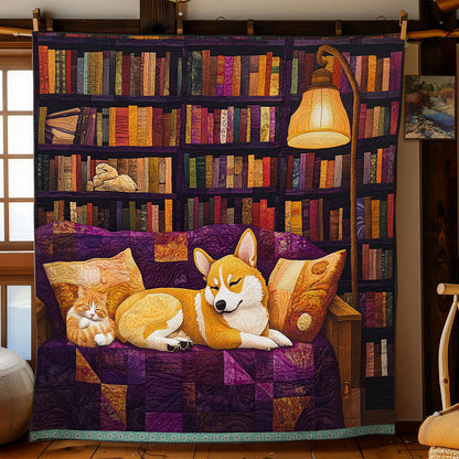 Corgi's Reading Room Rest WN0310031CL Quilt