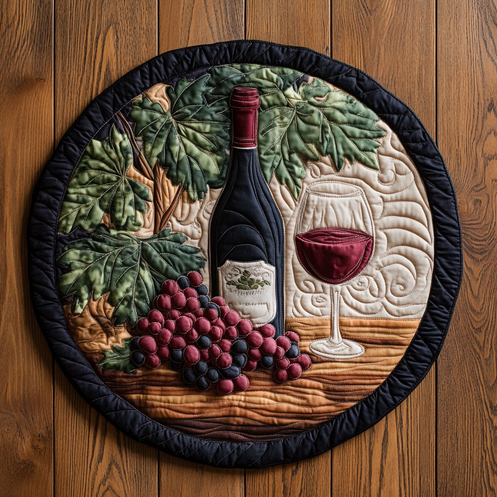 Elegant Wine CP0605015CL Quilted Round Mat