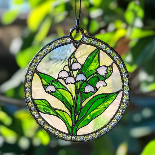 Lily Of The Valley WJ0710041CL Stained Glass Suncatcher