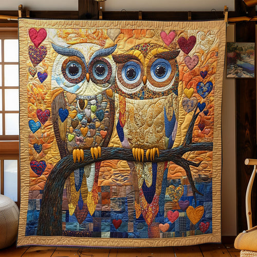Heart Couple Owl WY1502057CL Quilt