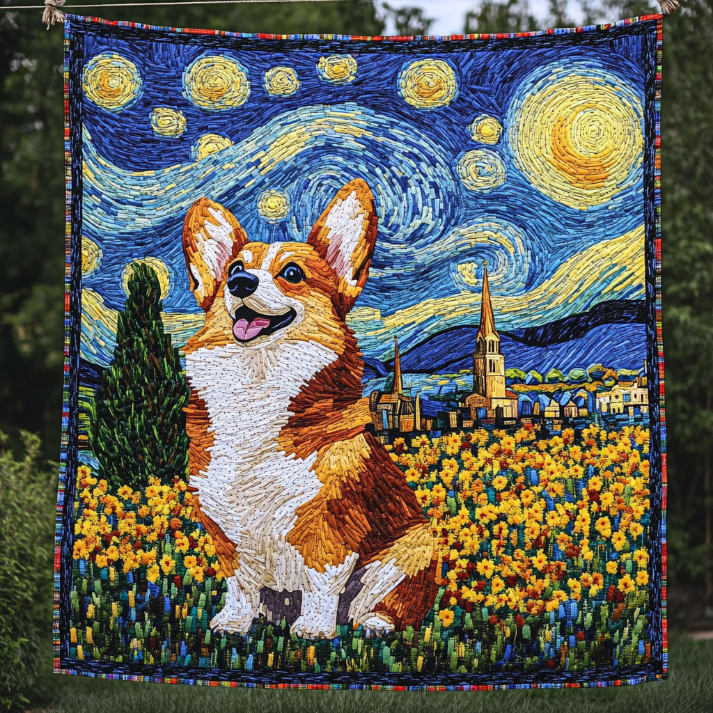 Corgi Starry Night WT0602005CL Quilt