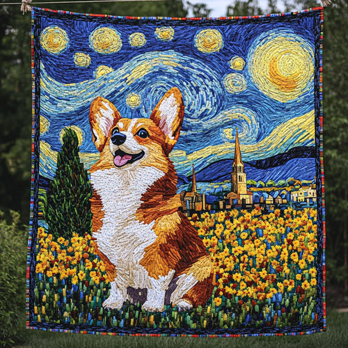 Corgi Starry Night WT0602005CL Quilt