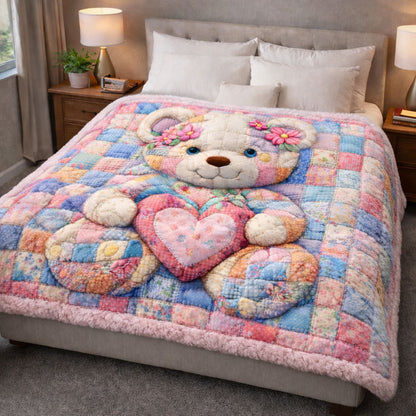 Patchwork Teddy CW2801006CL Faux Fur Throw Blanket