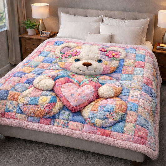 Patchwork Teddy CW2801006CL Faux Fur Throw Blanket