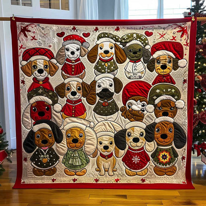 Colorful Dachshund Christmas WP1110003CL Quilt