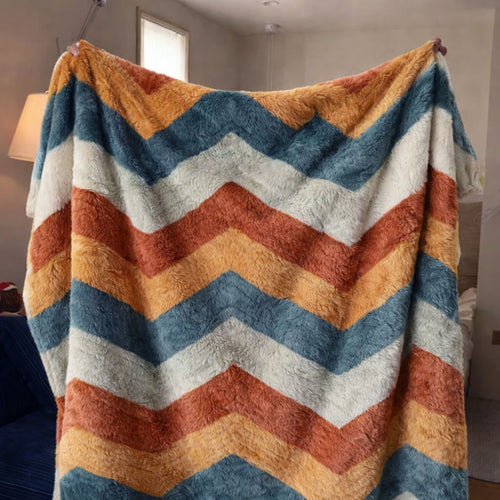Chevron Cozy CP2101001CL Faux Fur Throw Blanket