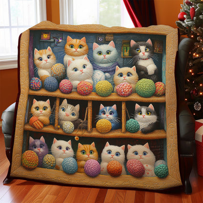 Bookshelf And Cat WY3110026CL Quilt