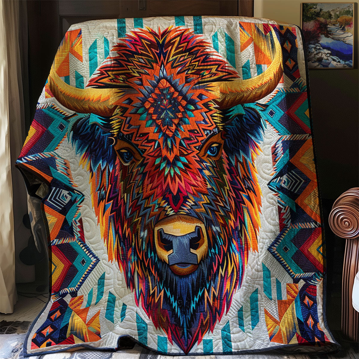 Bison Native American WJ3012003CL Quilt