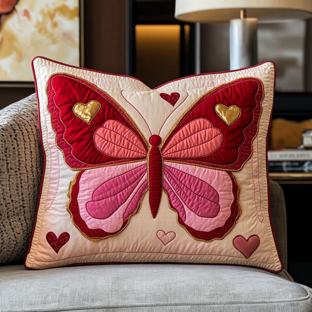 Pink Butterfly WT2402001CL Quilt Pillow Case