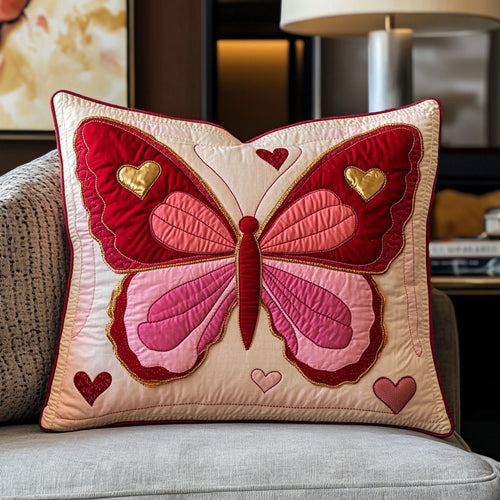 Pink Butterfly WT2402001CL Quilt Pillow Case