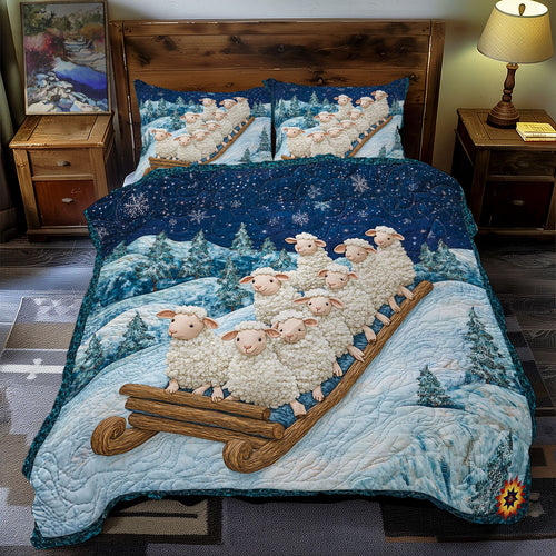 Funny Sheep In Winter WY1812051CL Duvet Cover Set