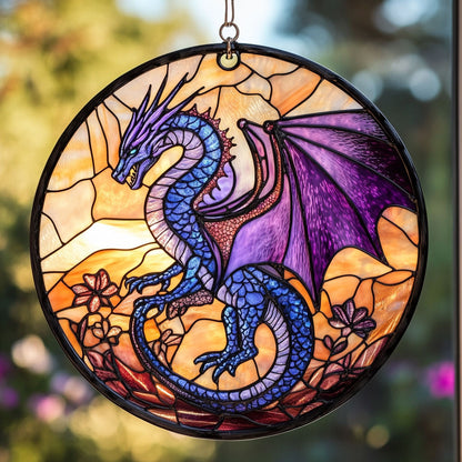 Dragon Purple Flower WT2702141CL Suncatcher