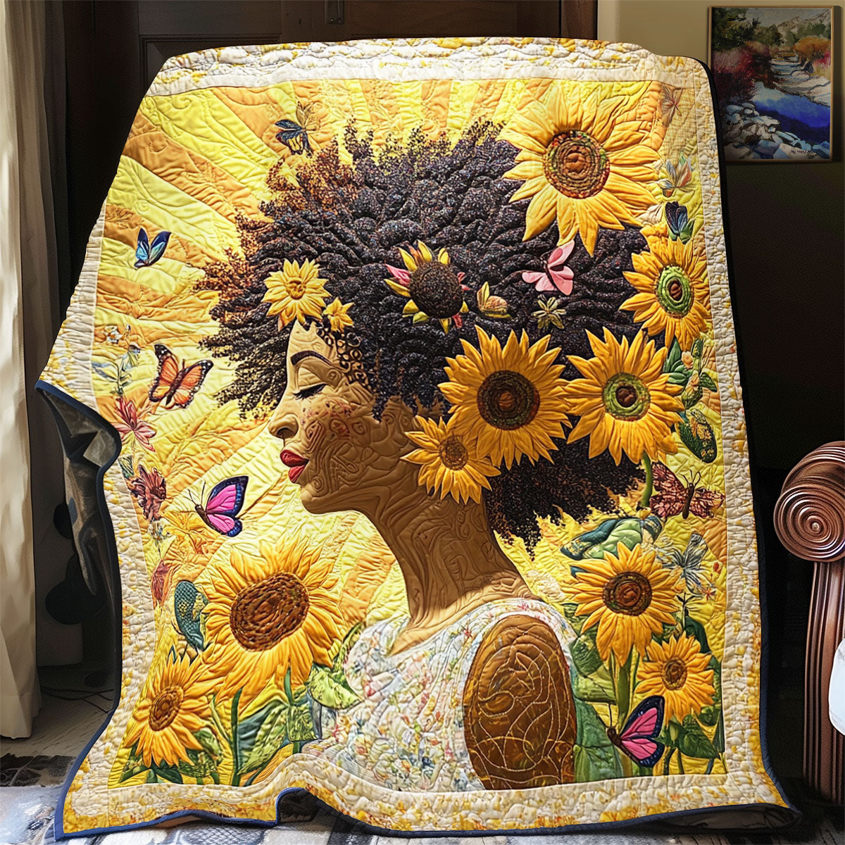 Black Woman Garden YR1801012CL Quilt