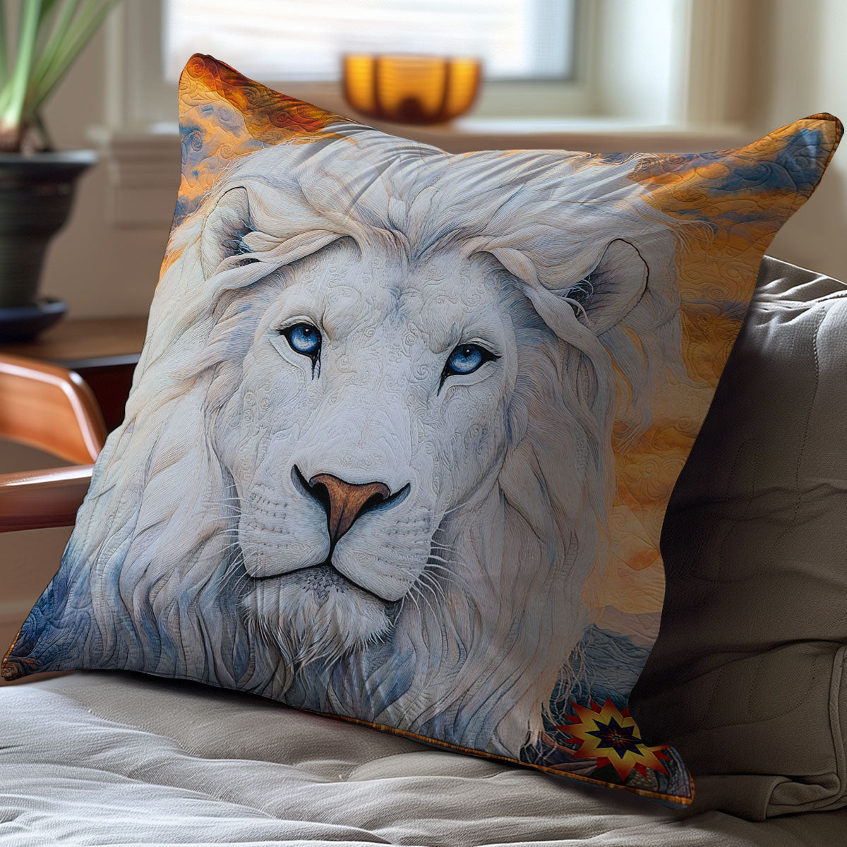 Lion In Sunset WY1412008CL Quilt Pillow Case