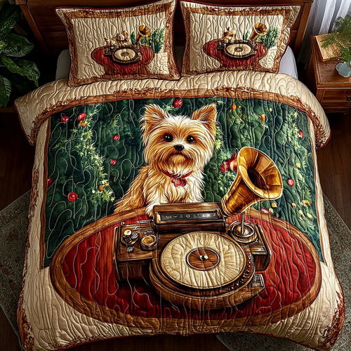 Record Player Yorkshire Terrier WY0801125CL Duvet Cover Set