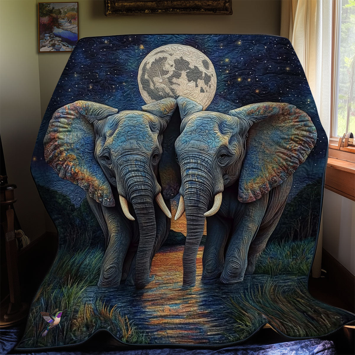 Couple Elephant WY2311037CL Quilt