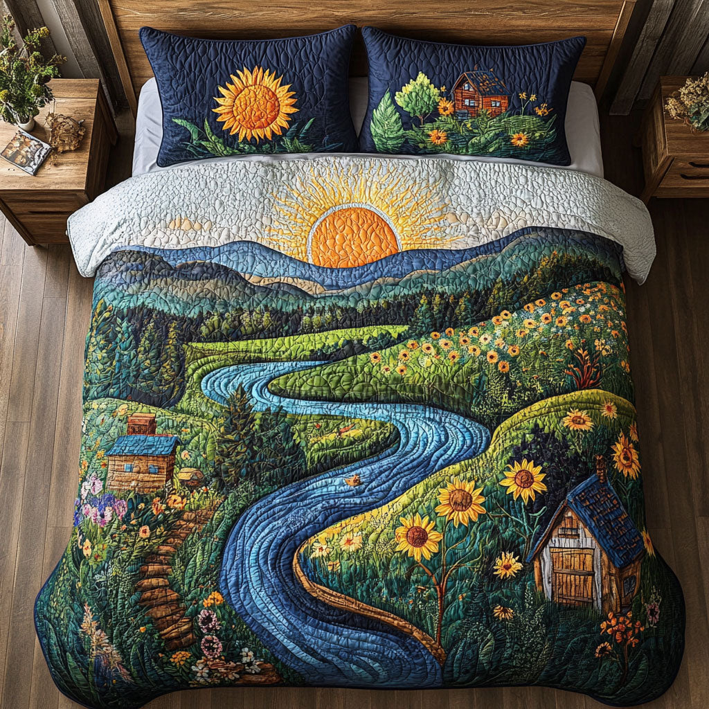 Sunrise In Countryside WY2001051CL Duvet Cover Set