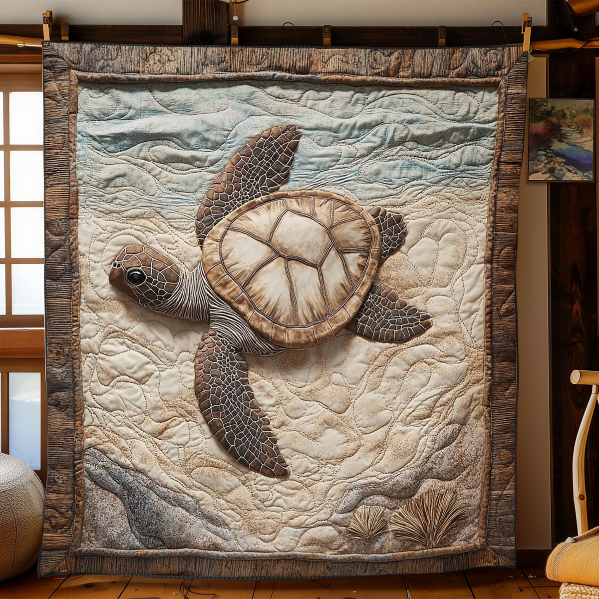 Turtle In Beach WY2001017CL Quilt