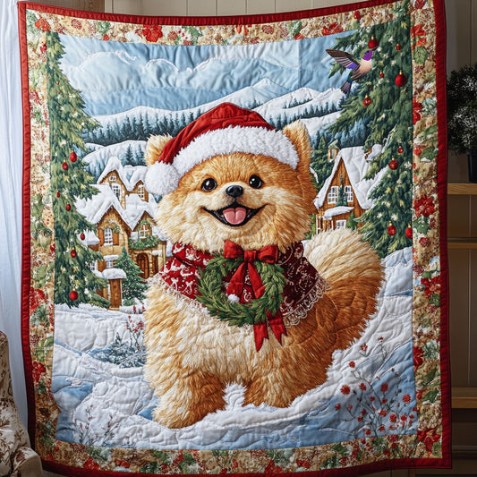 Funny Pomeranian Christmas WX2910012CL Quilt